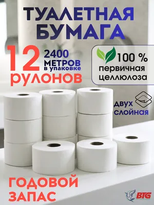 Туалетная бумага BTG Clean M200 двухслойная (12рул, 200м)