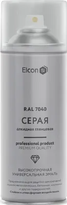 Эмаль Elcon Универсальная алкидная RAL 7040 глянцевый (520мл, серый)