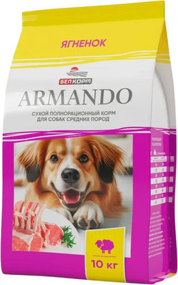 Сухой корм для собак Armando Полнорационный средних пород со вкусом ягненка (10кг)