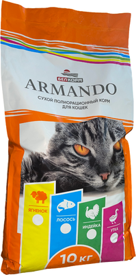 Сухой корм для кошек Armando Полнорационный со вкусом лосося (10кг)