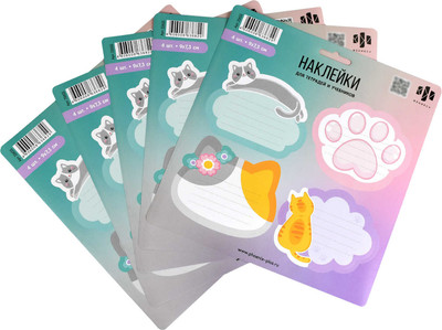 Набор наклеек Феникс+ Заметки для котиков / 70435