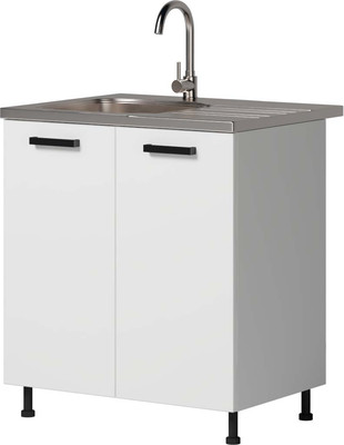 Шкаф под мойку Genesis Мебель Алиса 12 800 без вставки (белый/белый)