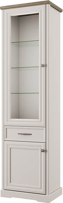 Шкаф-пенал с витриной Anrex Toscana New 1V1D1S (персидский жемчуг/каньон)