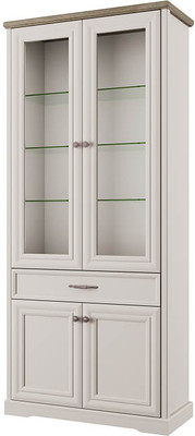 Шкаф с витриной Anrex Toscana New 2V2D1S (персидский жемчуг/каньон)