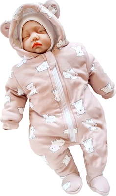 Комбинезон прогулочный детский Sofi Узоры / 3023-МБ (р.68, мишка бежевый)