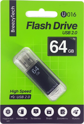 USB flash накопитель BreezyTech U016 64GB (черный)