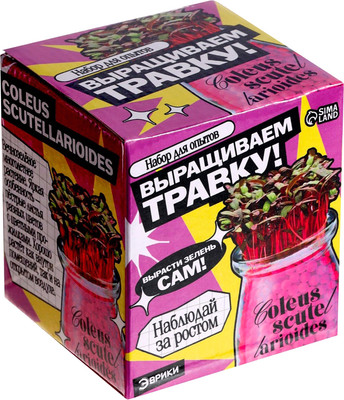 Набор для выращивания растений Эврики Выращиваем травку / 10762664 (розовый)