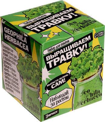 Набор для выращивания растений Эврики Выращиваем травку / 10762665 (зеленый)