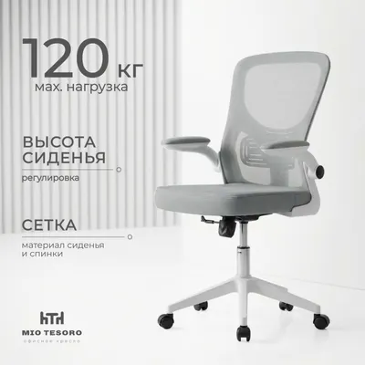 Кресло офисное Mio Tesoro Ноэми (серый/белый, пластик)