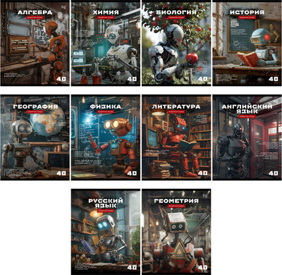 Набор предметных тетрадей BG Робот / ТПК5ск40 63718 (10шт)