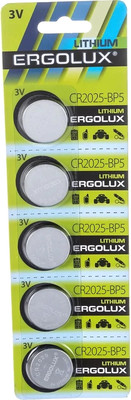 Комплект батареек Ergolux CR2025 BL-5 / 12050 (5шт)