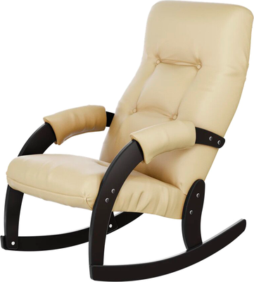 Кресло-качалка Glider Модель 67 (светло-бежевый/венге)