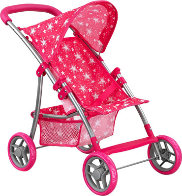 Коляска для куклы Pituso Прогулка / 9304B-Pink (звезды/розовый)