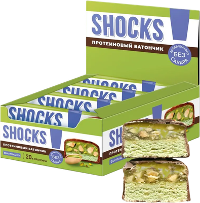 Набор протеиновых батончиков FitnesShock Shocks! Фисташка (12x50г)