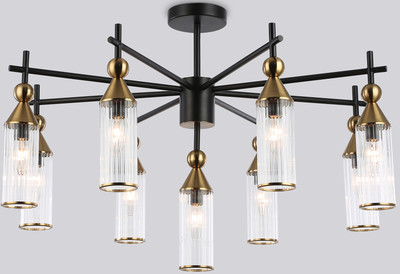 Люстра Ambrella LH55258/9 BK/BS/CL (черный/латунь/прозрачный)