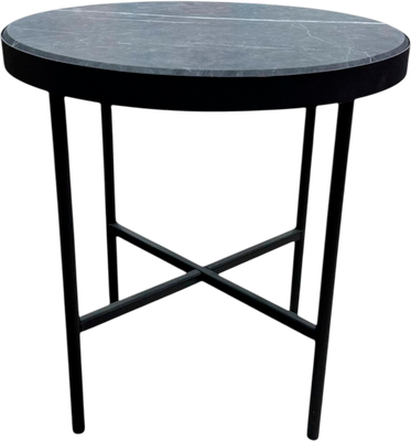 Журнальный столик Мебелик МеталлАрт М011 (черный мрамор/черный малый)