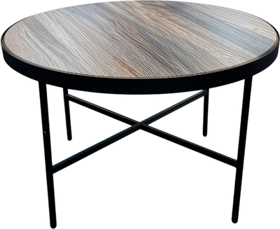 Журнальный столик Мебелик МеталлАрт М011 (коричневый дуб/черный большой)