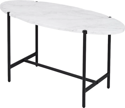 Журнальный столик Мебелик МеталлАрт М025 (белый мрамор/черный)