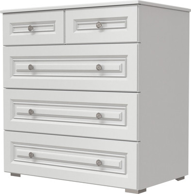 Комод Bravo Мебель Олимп 5 ящиков (белый снег/белый)