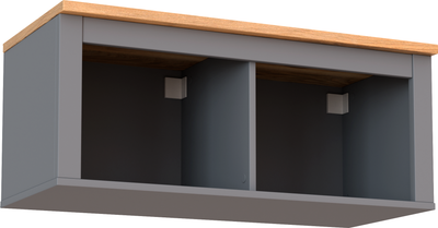 Полка-ячейка Mio Tesoro Сага навесная 2 секции (серый/ясень)