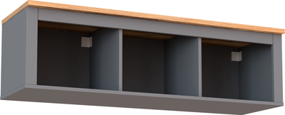 Полка-ячейка Mio Tesoro Сага навесная 3 секции (серый/ясень)