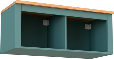 Полка-ячейка Mio Tesoro Сага навесная 2 секции (темно-бирюзовый/ясень)