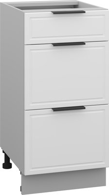 Шкаф-стол кухонный Arvento Корнелия Флок-плюс НШ40р3ш без столешницы (белый софт)