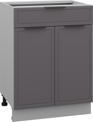 Шкаф-стол кухонный Arvento Корнелия Флок-плюс НШ60р1ш без столешницы (графит софт)