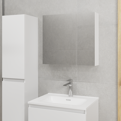 Шкаф с зеркалом для ванной Lauter Mia 60 (белый глянец)