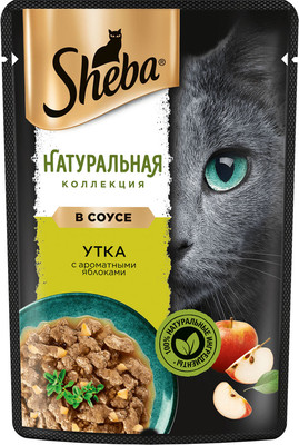 Влажный корм для кошек Sheba Nature's Collection Для взр. кошек с уткой и добавлением яблок (75г)