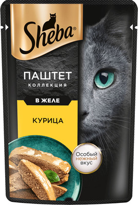 Влажный корм для кошек Sheba Для взрослых кошек Паштет в желе. Курица (75г)
