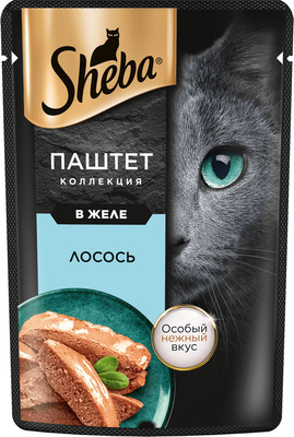 Влажный корм для кошек Sheba Для взрослых кошек Паштет в желе. Лосось (75г)