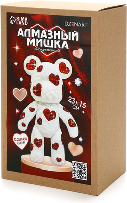 Набор алмазной вышивки Школа талантов На фигурке. Алмазный мишка. Сердечки / 10664944