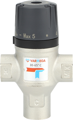 Клапан термостатический Varmega ВР 1/2" 30-65 Kvs 1.6 / VM17001 (боковое смешение)