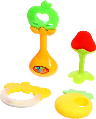 Набор погремушек Крошка Я Фруктики. Яблоко. С прорезывателем / 10450923 (4шт)