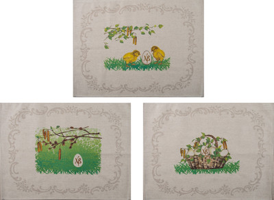 Набор полотенец Pole Kvetak (Беларускі лён) 46x60 20С189-ШР+К/п.р/фкор (399 Зелёные святки-3/сорт1)