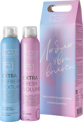 Набор косметики для волос Dew Professional Спрей для объема+Сухой шампунь (2x200мл)