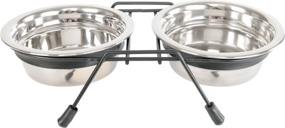 Миска для животных ZooZooZoo Двойная на подставке SWT-6010-400 (черные ножки)