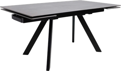 Обеденный стол Аврора Монако 1600/2240x900 (камень серый Greys Grey/черный матовый)