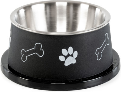Миска для животных ZooZooZoo Лапки и косточки SWT-6017-300/black (черный)