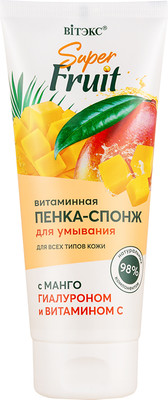 Пенка для умывания Витэкс Super Fruit Витаминная с манго, гиалуроном и витамином С (200мл)