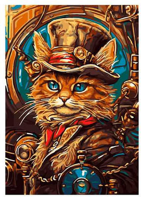 Картина по номерам Lori Кот-стимпанк / Кпн-322