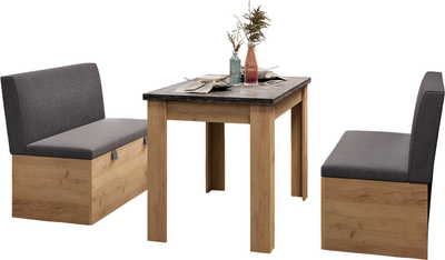 Обеденная группа ТриЯ Мальта прямая (дуб крафт золотой/ателье темное)