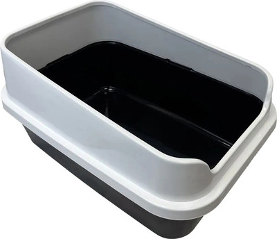 Туалет-лоток Homecat Комфорт плюс с бортиком / 89374 (черный/белый)