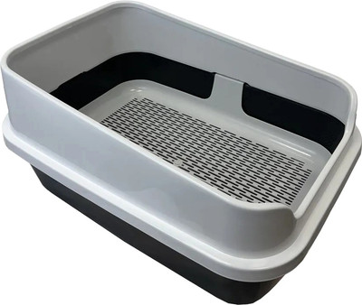 Туалет-лоток Homecat Комфорт плюс с бортиком и сеткой / 89375 (серый/белый)