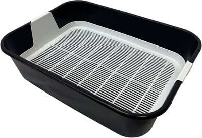 Туалет-лоток Homecat Комфорт плюс с сеткой / 89380 (черный/белый)