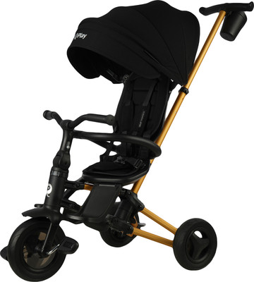 Трехколесный велосипед с ручкой QPlay Sprinter Sl / S700-17 (черный/золото)