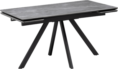 Обеденный стол Notta Вилли 140/200x80 (серый мрамор/черный )