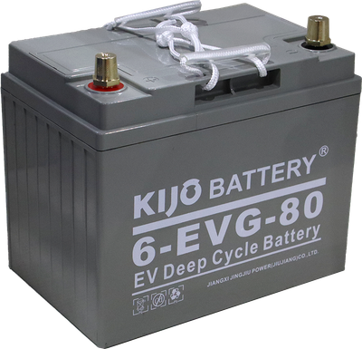 Аккумуляторная батарея Kijo 12V 6-EVG-80Ah M6+DIN / 6-EVG-80 (80 А/ч)
