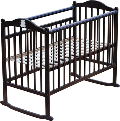 Детская кроватка Мой Малыш 4 (массив берез, темный)